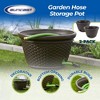 Suncast 100 Foot Resin Wicker Garden Water Hose Caddy Storage Holder Pot, Java - 2 of 4
