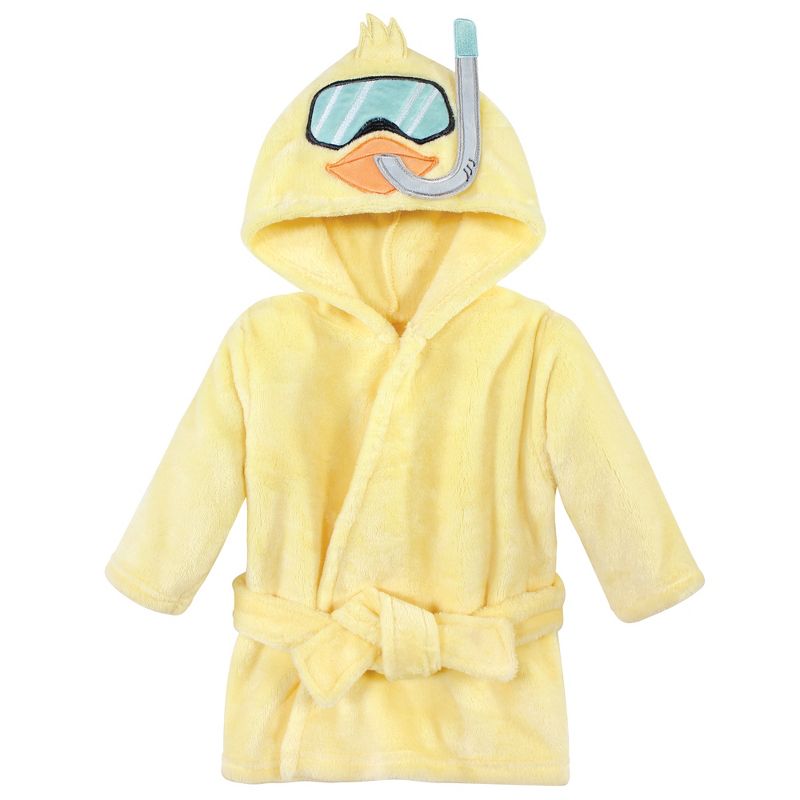 Hudson Baby Unisex Baby Plush Pool and Beach Robe Cover-ups, Scuba Duck, 1 of 4