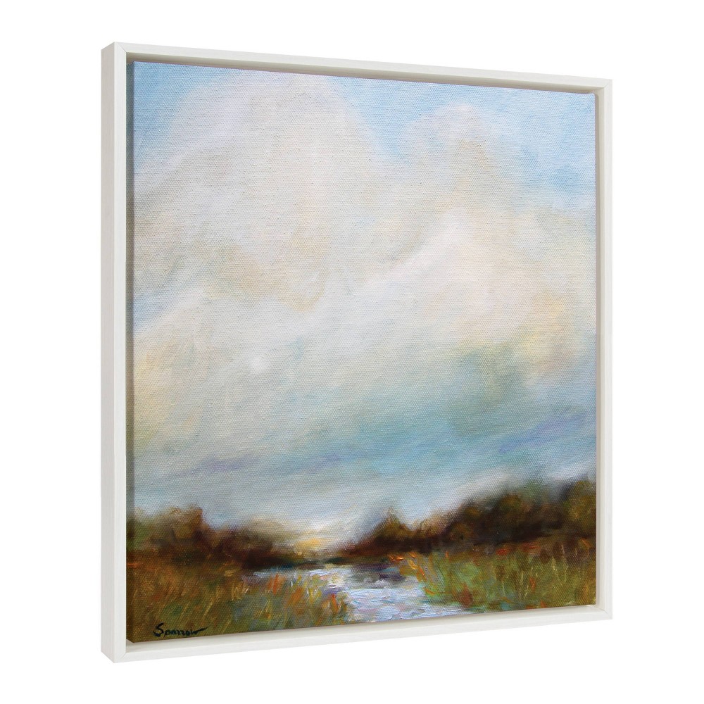 22"" x 22"" Sylvie Tranquility Framed Canvas by Mary Sparrow White - Kate & Laurel All Things Decor -  89538740