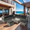 VisioGear Patio Seating Sets, 8 Pieces Patio Sectional Outdoor Furniture Sofa Set with Storage Box for Backyard, Gray, 17.7"*17.7"*11.8" - 2 of 4