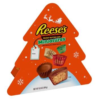 REESE'S Milk Chocolate Peanut Butter Holiday Candy Tree Gift Box Miniatures - 6.5oz