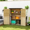 Outsunny Outdoor Storage Shed, Wooden Garden Storage Cabinet with Waterproof Asphalt Roof, 2 Shelves, Lockable Doors and Adjustable Feet - 2 of 4