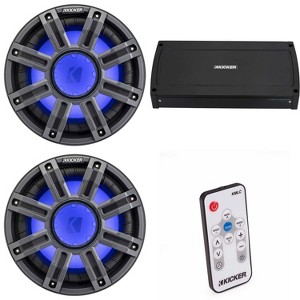 Kicker (2) 51MWF104 - MWF 10-Inch Premium Marine Subwoofer (free-air) 4-ohm & 48KXMA8008 Marine Amp Bundle ( Includes LED Remote ) - 1 of 4