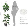 Artificial Rubber Tree with White Sphere Resin Planter & Stone - Faux Fiddle Leaf Fig Tree - Tall Indoor Plant for Tropical Decor - 4 of 4