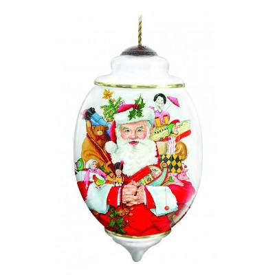 NeQwa 7.5" Limited Edition "Arms of Plenty" Hand-Painted Blown Glass Christmas Ornament - White/Red