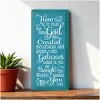 Slickblue Inspirational Christian Wood Sign – God Created You Too Quote – Rustic Wall Accent – 9x18, Turquoise-White - 2 of 3