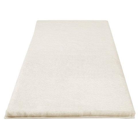 Lavish Home 100% Cotton Reversible Long Bath Rug - White - 24x60