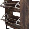 GlasFlength Shoe Racks 2 Flip Shoe Cabinet Shoe Organizer Long Shoe Rack FreeStanding Shoe Rack for Entryway, Brown, 31.5"*9.45"*40.16" - 4 of 4