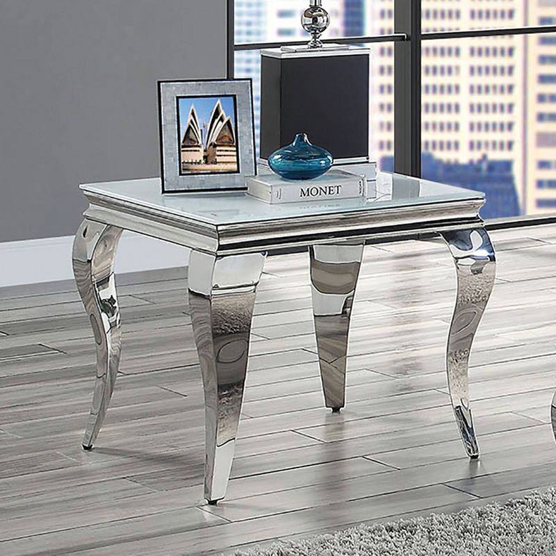 Forge Glam Glass Top End Table - miBasics, 3 of 6