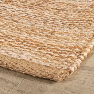 Handwoven Ivory and Natural Jute Stripe Runner Rug