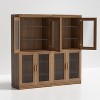 PexFix Wood Grain Glass Door Storage Cabinet Modern Display Organizer Dust Storage Shelves - 4 of 4