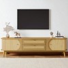 Rattan TV Stand for TVs up to 75'', Modern Farmhouse Media Console with Solid Wood Legs, Entertainment Center for Living Room, Home Theatre - 2 of 4