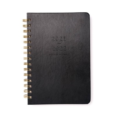 2021-2022 Academic Planner A5 Spiral Weekly Vegan Black - Russell+Hazel