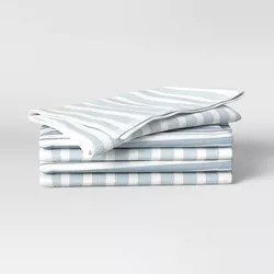 5pk Cotton Assorted Kitchen Towels Aqua - Threshold™