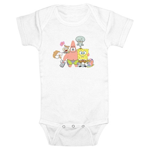 Infant's Spongebob Squarepants Group Shot Onesie - White - 24 Months ...