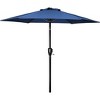 7.5ft*7.5ft Deluxe Patio Umbrella, with Push Button Tilt/Crank, 6 Sturdy Ribs, for Garden, Deck, Backyard, Pool, Blue - 3 of 4