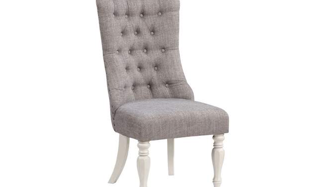 22.38&#34; Florian Dining Chair Gray Fabric and Antique White Finish - Acme Furniture, 2 of 12, play video