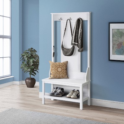 Saint Birch Finley Hall Tree And Shoe Bench, White : Target