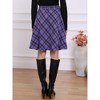 INSPIRE CHIC Women's Christmas Plaids Vintage Tartan Elastic Waist Knee Length A-Line Skirt - 4 of 4