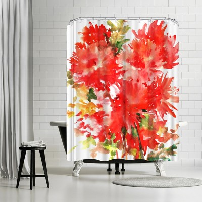 Americanflat 71 x 74 Shower Curtain, Red Milk Snake by Suren Nersisyan