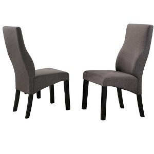 Kings Brand Furniture Belle Fontaine Upholstered Parson Dining & Kitchen Chairs, Set of 2, Gray/Cappucino - 1 of 4