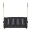 VisioGear Patio Swings, Front Porch Swing with Armrests, Outdoor Wood Bench Swing for Garden Yard, Dark Gray, 48.25"*24"*22.25" - 2 of 4