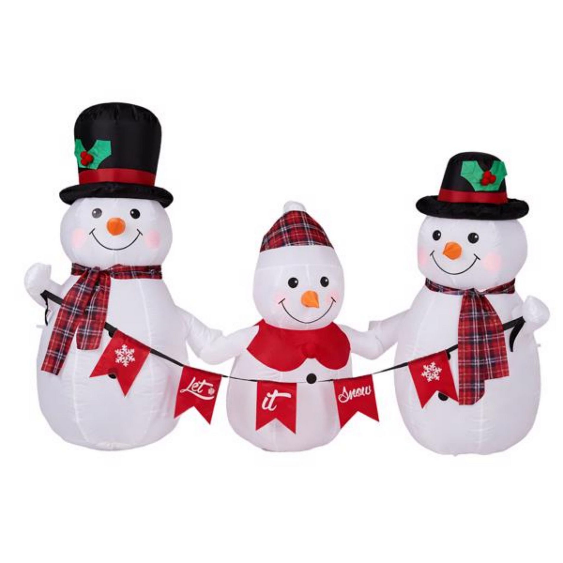 ChicFurnit Inflatable Holiday Decorations Snowman Family Display for Outdoor Christmas Yard Display, Multicolored, 72.84"*29.52"*49.2"