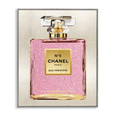 Stupell Industries Pink Luxury Perfume Black Framed Giclee Art