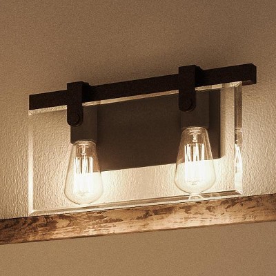 Urban Ambiance Luxury Modern Farmhouse Modern Bath Fixture,  8-3/8"H x 14-7/8"W,  Olde Bronze Finish, UHP2452