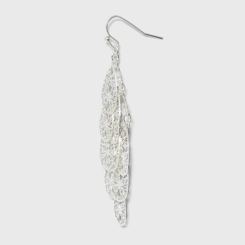 Filigree Kite Drop Earrings - A New Day&#8482; Silver, 3 of 8