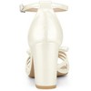 Allegra K Women's Bow Tie Open Toe High Block Heels Sandals - 3 of 4