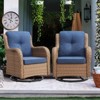 POCASSY Wicker Swivel Rocking Chairs, Oversized Rocker Patio Chairs Set Rattan Glider Chairs for Outdoor Porch Deck Backyard - 2 of 4