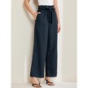 INSPIRE CHIC Women's Tie Knot High Waist Pleated Wide Leg Pants with Pockets - 2 of 4