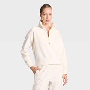Women's Velour Ribbed 1/2 Zip Sweatshirt - All In Motion™ - 1 of 4