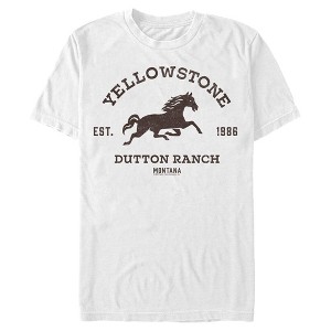 Men's Yellowstone Brown Horse Dutton Ranch Logo Est. 1886 T-Shirt - 1 of 4