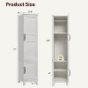 72" Wood Wardrobe Closet - 2 Doors, Hanging Rod & 18 Shelves, Tall Narrow Clothing Cabinet for Bedroom - 2 of 4