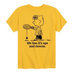 Boys' - Peanuts - Life Has Ups Downs Short Sleeve Graphic T-Shirt - 1 of 4