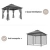 YARDGRACE10'X 10'Waterproof Patio Gazebo with Mosquito Netting, Double Roof Outdoor Gazebo Pavilion Shelter for Backyard - 3 of 4