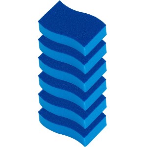 ELITRA HOME Heavy Duty Scrubber Sponge, with Smell Resistant Hydrophilic Foam Technology, Odorless - Blue - 1 of 4