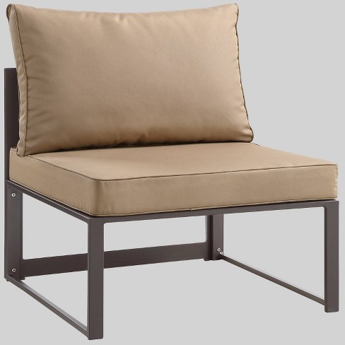 Fortuna Armless Outdoor Patio Sofa Mocha Modway