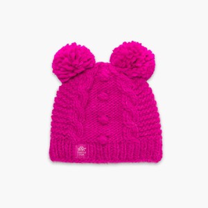 Turtle Fur Fluff Balls Pom Pom Beanie - Girls Winter Hat - 1 of 3
