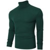 BLUEMING Men's Turtle Neck Sweater Tops Knitted Rib Textured Mens Basic Tops Lightweight Thermal Base Layer - 3 of 4