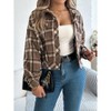 Women's Corduroy Long Sleeve Jacket Collared Button Down Casual Work Blazer Coat (Plaid Jackets: Flannels) - 2 of 4