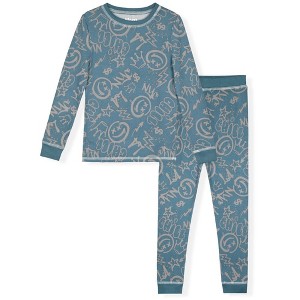 Sleep On It Boys 2-Piece Super Soft Jersey Long Sleeve Snug-Fit Pajama Set - Toddler Pajamas to Boys Pajama Sets - 1 of 4