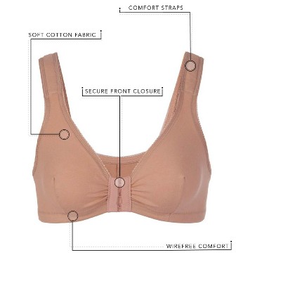 Leading Lady The Meryl Cotton Frontclosure Comfort & Sleep Bra In