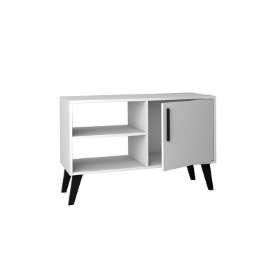 Amsterdam White Mid-Century Modern TV Stand with Cabinet
