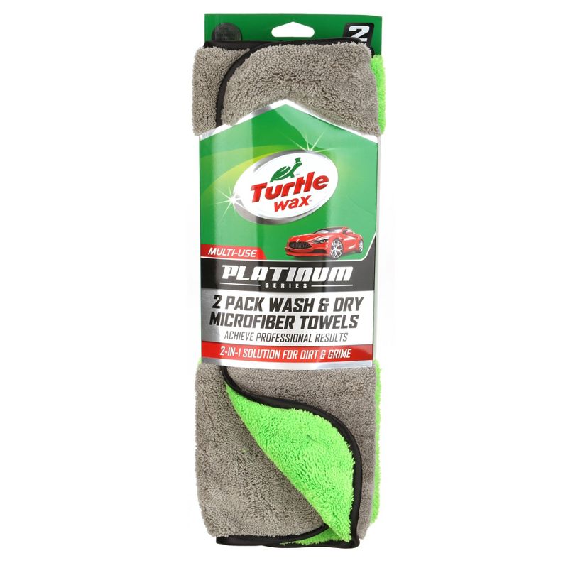 Turtle Wax Platinum 2pk Wash/Dry Microfiber Towels, 1 of 4