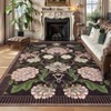 Floral Machine Washable Area Rugs for Living Room Bedroom Soft Non Slip Pastoral Rug Low Pile Botanical Floor Carpet for Kitchen Bathroom - 2 of 4