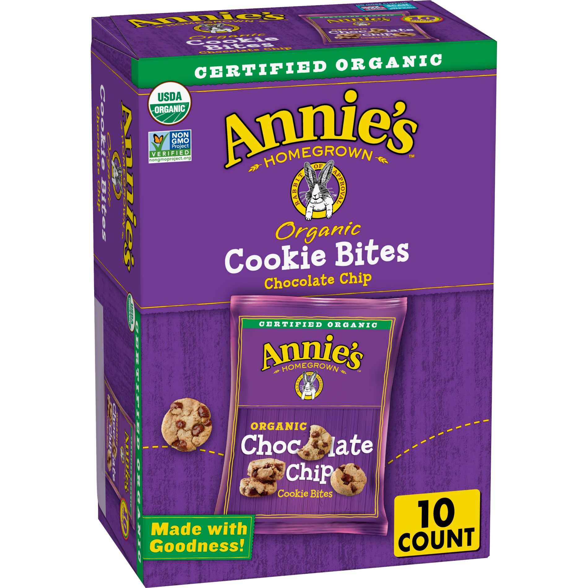 Annie's Organic Cookie Bites Chocolate Chip Pack - 10.5oz/10ct