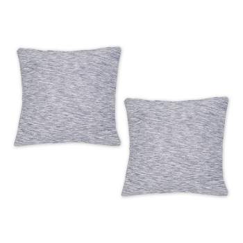 2pc 18"x18" Tonal Recycled Cotton Square Throw Cover Navy/Off-White - Design Imports